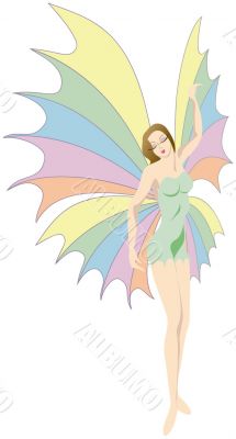 butterfly-woman in dress