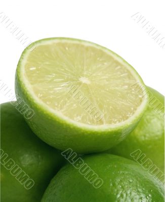 Lime on the white background
