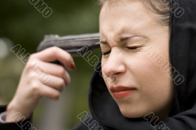 suicide woman in black