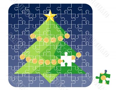 Puzzle Cristmas Tree / vector