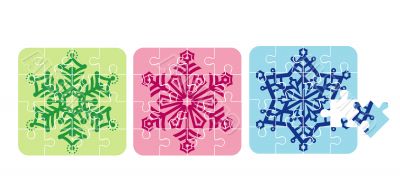 Christmas snowflakes / puzzle / vector