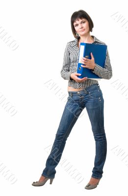 student with file