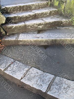 old outdoor stone steps