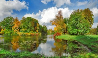 Bright autumn day in the park