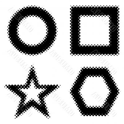 halftone shape border