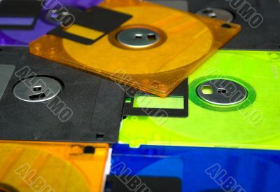 several diskettes