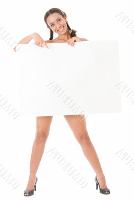 beautiful woman with big billboard