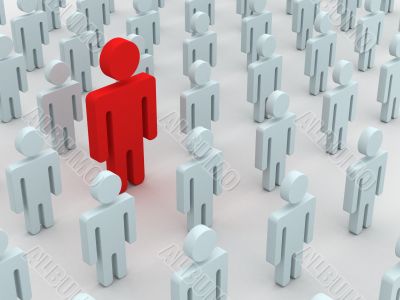 Conceptual image of teamwork. 3D image.