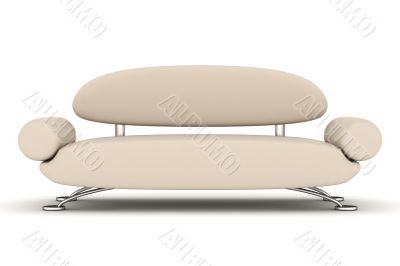 Isolated leather sofa. An interior. 3D image.