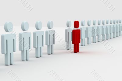 Conceptual image of teamwork. 3D image.