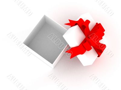 White gift box. 3D image.