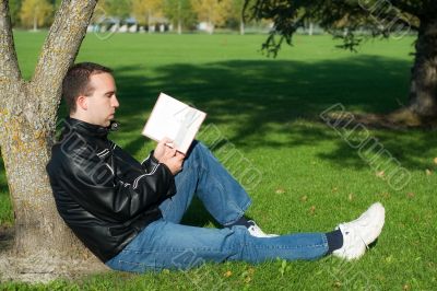 Man Studying Outside