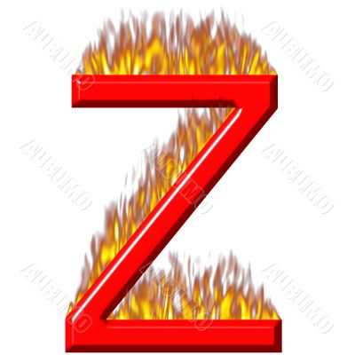 3D Letter Z on Fire