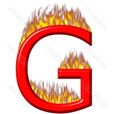 3D Letter G on Fire