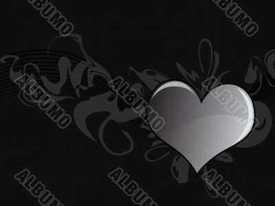 Black Heart Grunge Background