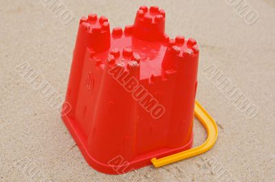 Bucket of the beach on the sand