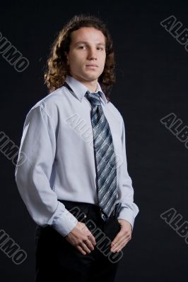 man on black