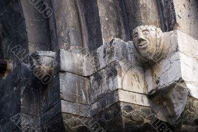 Tolentino (Macerata) - Front of ancient church, detail