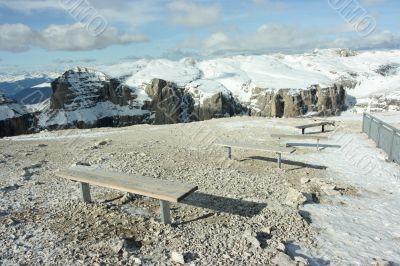 Benches in Dolomites