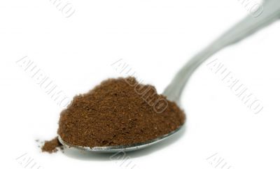 Spoon with coffee