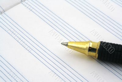 stave and ballpoint pen tip