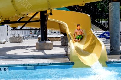 Boy on a Waterslide