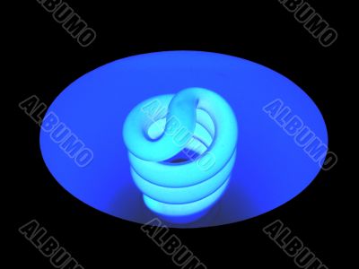 Cool blue fluorescent light bulb.