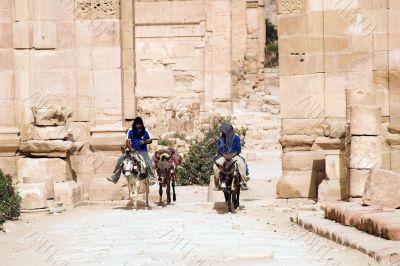 Petra ruins and mountains in Jordan