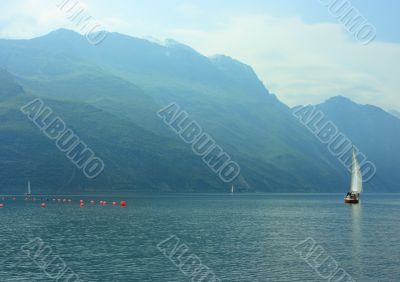 Sailboat on Garda lake