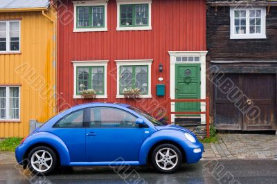 blue car