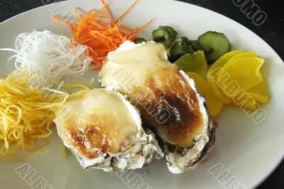 Baked oysters