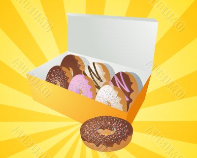 Box of donuts illustration
