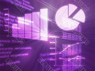 Spreadsheet business charts illustration