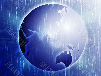 Map of Asia on globe  illustration