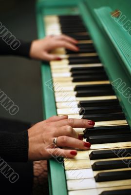 Green piano