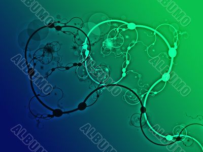 Abstract swirly floral grunge illustration