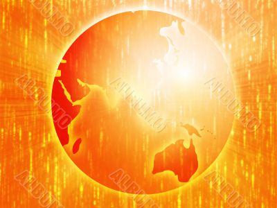 Map of Asia on globe  illustration