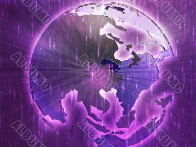 Map of Asia on globe  illustration