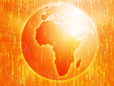 Map of Africa on globe  illustration