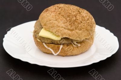 Sandwich on a white plate