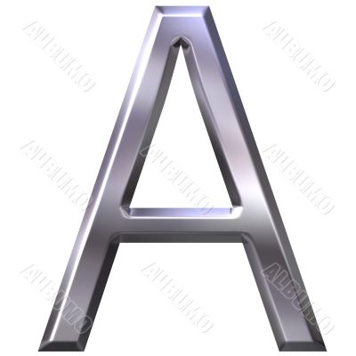 3D Silver Letter A
