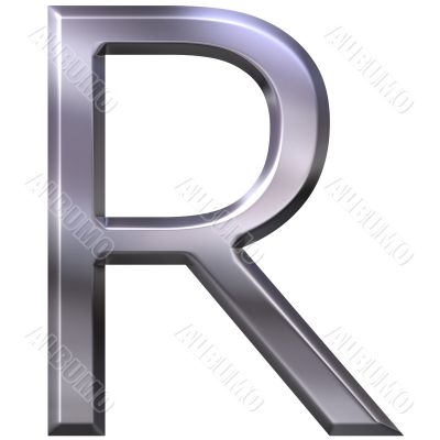 3D Silver Letter R