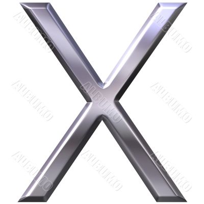3D Silver Letter X
