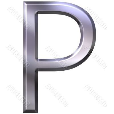 3D Silver Letter P
