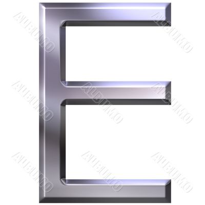 3D Silver Letter E