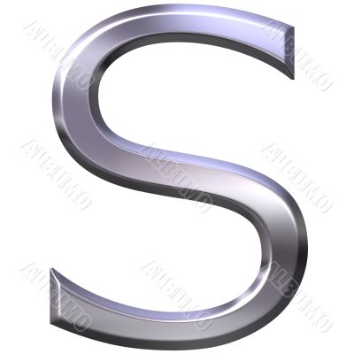 3D Silver Letter S