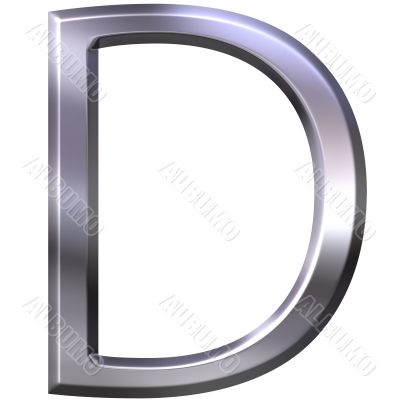 3D Silver Letter D