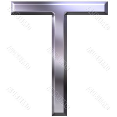 3D Silver Letter T