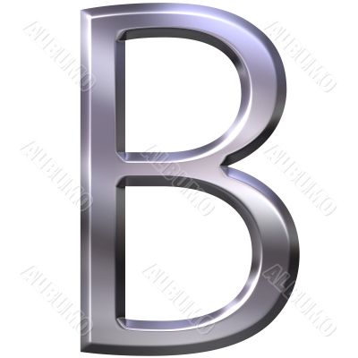 3D Silver Letter B