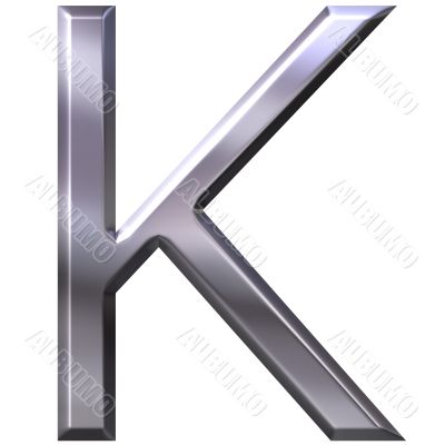 3D Silver Letter K